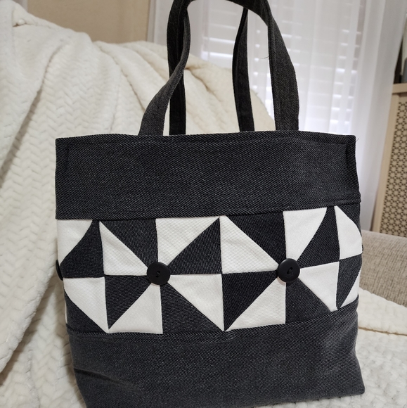Hand Crafted Handbags - Denim tote bag